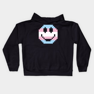 Trans Pride Pixel Smile Kids Hoodie